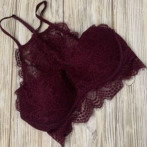 High necked lace bra